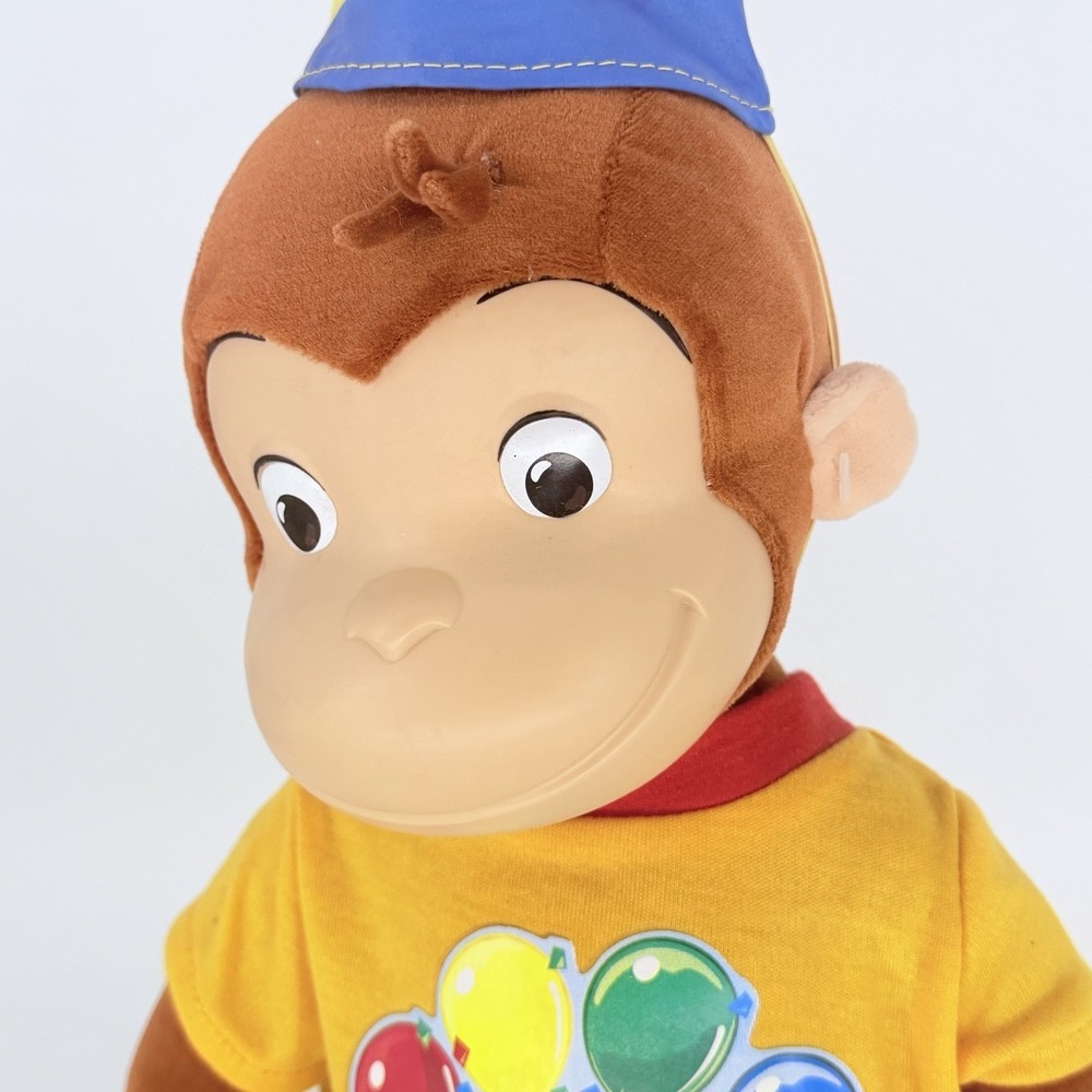 Curious George Birthday Plush Marvel 15" Hat 2005 Universal Rubber Face - Picture 2 of 13